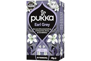 ‎PUKKA Pukka | Bio Schwarztee "Earl Grey" | Mit Bergamotte, Zitrone & Lavendelblüten | Für eine Tasse Tee mit zeitloser Eleganz | 1er Pack | 20 Teebeutel