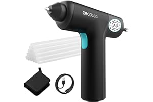 Cecotec Pistola Silicona Caliente Inalámbrica con Batería Integrada 3,6V Perfect Fix 360 FreeStyle. Sistema IA Tech, Calentamiento Ultrarrápido, Incluye Estuche, Protector de Mesa y 20 Barras Silicona