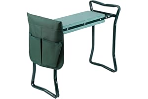 H-YEEU Banc Agenouilloir de Jardin, Tabouret Jardin, Siège de Jardinier Pliable avec 2 Pochettes à Outils Tabouret Extérieur Pliable Amovible
