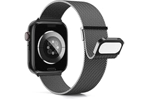 Higgs Armband Kompatibel mit Apple Watch Armband 46mm 42mm 44mm 40mm 41mm 45mm 38mm 49mm Damen Herren, Milanaise Metall Edelstahl Armbänder für iWatch SE Series 10 9 8 7 6 5 4 3 2 1 Ultra,Schwarz