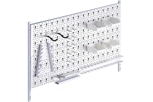 Element System 11300-00004 - Pannello forato per attrezzi, in metallo, comprensivo di set con 19 pezzi e ganci, viti e tasselli, colore bianco