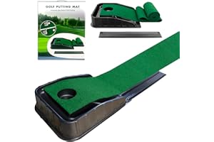 HELACUEIL Golf Putting Mat 87'' (220cm) with Return Track in Gift Box Indoor & Outdoor