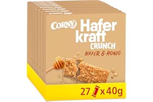 ‎CORNY Haferriegel Corny Haferkraft Crunch | knackig mit wertvollem Hafer & Honig | Großpackung 27x40g