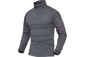 MAGCOMSEN Outdoor Tactical Military Slim Fit T Shirt Long Sleeve with Zipper
