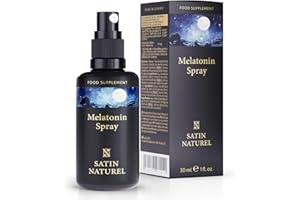 ‎SATINNATUREL Melatonin Einschlafspray - Schnell wirkendes Melatonin hochdosiert - Melatonin 0,5mg - Extra groß: 214 Tage - Sleep Spray 30ml - 100% Vegan & Zuckerfrei - Satin Naturel