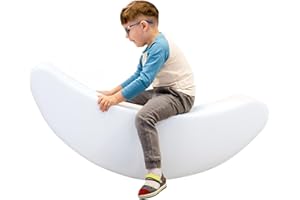 IGLU Soft Play Rocker Banana Shape Large Rocking Horse Hobby Toy for Kids Age 1-7 Montessori Open Ended Play (White)