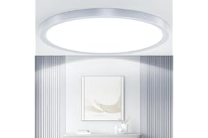 Taipow 18W 2448LM 6500K Plafoniera Led Soffitto Moderna, IP44 Lampada da Soffitto Rotonda per Garage Corridoio Bagno Camera da letto Cucina Seminterrato Ø22CM