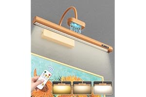 ‎NALEZUNS Nalezuns Bildleuchte mit Fernbedienung, Wiederaufladbare LED Wandleuchte mit 3 Beleuchtungsmodi Fernbedienung, LED Magnetisch Aufladbare Wandbeleuchtung mit Timer,Akku Bilderleuchte für Malen Portrait