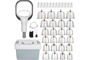 Gxpjycfob Cupping Therapy Set, 24 PCS Suction Cups with Pumping Handle, Professional Traditional Chinese Acupoint Vacuum Cupping Set, Anti Cellulite Massage for Back, Muscle Tension Pain Relief