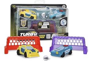 TURBO CHAMPS Versus Pack Nitro Knights vs Blazing Bulls, Juego en Equipo Que UNE la Velocidad de los Coches con la Emoción del Futbol, Juguete Regalo para Niños + 6 ANS