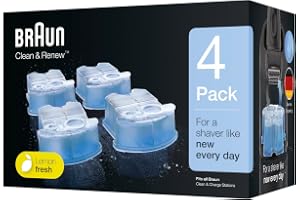 Braun påfyllningspatroner kompatibla med alla SmartCare- och Clean-center, laddning för Braun elektrisk rakapparat, 4-pack