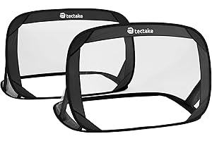 TecTake 800784 Lot de 2 Buts de Football Pop-Up Mini Cage de Foot Pliable Résistante aux Intempéries Sac de Transport – Diverses Couleurs