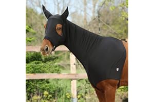 Harrison Howard Soft Fleece Trim Stretchy All-Covered Comfortable Horse Head Hood with Zipper Black Large L