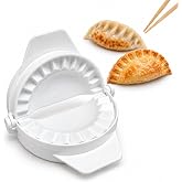 CHEFZOCO Dumpling and Dumpling Mould, Sealer and Dumpling Press, Gyozas &ndash; Plastic, White, Total Length 10 cm