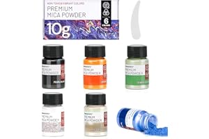 ‎FANTASTORY Fantastory 60g Epoxidharz Farbe Mica Pulver,6 x 10g Perlglanz Pigmentpulver Farbpigmente für Gießpulver,Seifenfarbe, Kerzenherstellung,Badebomben,Schleim,DIY,Lipgloss,Lidschatten,Resin-Mica Powder