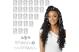 TUZHE Dreadlock Perline Clip a Spirale Per Capelli Accessori Dreadlocks 28 Pezzi Anelli Treccia Decorazioni DIY Intrecciati Uomini e Donne