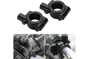 CICMOD 2 x Adaptador de Espejo Moto Manillar Soporte Universal para Harley Yamaha Kawasaki 22mm Negro