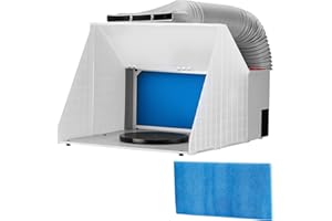 WilTec Cabine Aspiration Aérographie Airbrush 230 V – 47 DB – 4 m³/MN – Extraction Vapeur Brouillard Peinture – Extensible – avec Tuyau échappement et Filtre de Rechange – Tatouage modélisme Nail Art