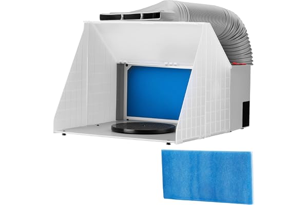 WilTec Cabine Aspiration Aérographie Airbrush 230 V – 47 DB – 4 m³/MN – Extraction Vapeur Brouillard Peinture – Extensible – avec Tuyau échappement et Filtre de Rechange – Tatouage modélisme Nail Art