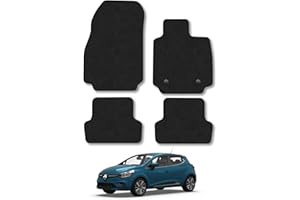 CAR MAT CO Renault Clio (2012-2019) Car Mats Accessories Tailored Fit Carpet Floor Mats Non Slip Black Trim Full Coverage Compatible Accessory Front Rear Set Anti Slip Granulated Backing Hand-Finished Clips