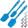 DI ORO Silicone Spatula Set - Rubber Kitchen Spatulas for Baking, Cooking, & Mixing - 600°F Heat-Resistant & BPA Free Silicone Scraper Spatulas for Nonstick Cookware - Dishwasher Safe (3pc, Blue)