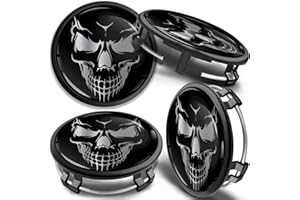 SkinoEu 4 x 75 mm Nabendeckel Felgendeckel Kompatibel mit Mercedes Benz Radnabenabdeckung Nabenkappen Felgenkappen Radkappen Alufelgen B66470207 / B66470200 cm (Silber Schädel cm 48)