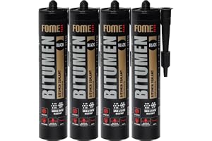Professional bitumen sealing fabric FOME FLEX BITUMEN [4 x 300 ml], weatherproof, for sealing and bonding bituminous roof coa