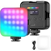 NEEWER Manyetik RGB Kamera Işığı, 360 &deg; Tam Renkli K&uuml;&ccedil;&uuml;k LED Panel, RGB61 | Video Işığı, 3 Soğuk Ayakkabı Montajı, CRI97+20 S