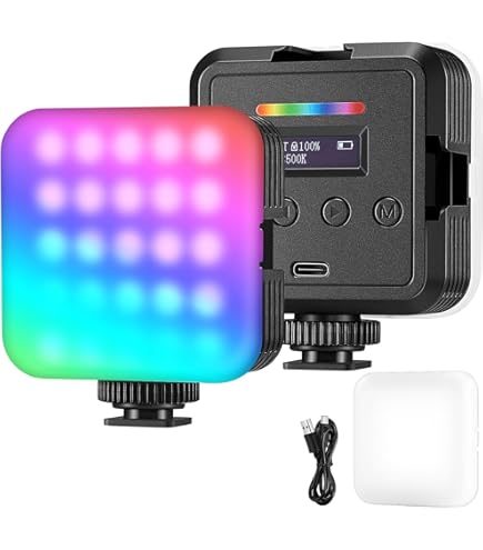NEEWER Draagbare magneetstaaf, 360° alle RGB mini LED videolampen, met 2500 mAh batterij, 2500 8500 K, dimbaar, voor fotografie, TikTok YouTube Vlog, TL96RGB