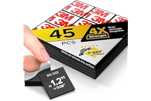 X-BET MAGNET Grands Carrés Aimanté - 45 Carrés Magnétiques (3 cm x 3 cm) - Plaques Aimant Pelables - Stickers Autocollantes - Aimants Flexibles - Aimant Adhésif - Alternative aux Aimant Autocollants, Rouleaux
