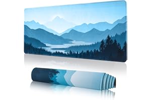 EFISH Duża podkładka pod mysz do gier z przeszytymi krawędziami, rozszerzona, trwała, antypoślizgowa podstawa z naturalnej gumy, zmywalna podkładka pod klawiaturę, na biurko, dla graczy, do biura i