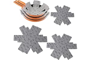 JEYORZY 6 Pcs Protege Sartenes Separadores,Protector de Olla,Antideslizante Almohadillas Separadoras de Tela no Tejidas, colchones de ollas/Resistentes al Calor/Lavables(30/26 / 20 cm)