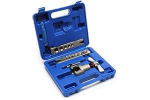 WilTec Coffret Outil sertissage de Tubes en Alu, Cuivre, Laiton, Acier - Dudgeonniere à Battre Les collets 45° & Matrices 6/8 / 10/12 / 16/19 mm / 1/4" / 5/16" / 3/8" / 1/2" / 5/8" / 3/4"