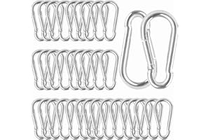 SENENQU Lot de 40 mousquetons galvanisés - 80millimètre x 8 mm - Mousquetons avec fermeture à cliquet - 200 kg - Crochets de balançoire