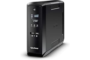 CyberPower CP1300EPFCLCD-UK PFC Series, 1300VA/780W, 6 Outlets (4 IEC + 2 UK), AVR, Active PFC compatible, Tower, Black