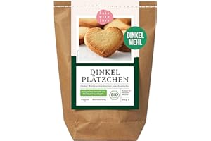 Bake with Love Dinkel Plätzchen Bio Backmischung für Weihnachten | 100% Dinkelmehl ohne Weizen Weihnachtskekse | Kleine Geschenke für Kollegen und Mitarbeiter | Vegane Kekse backen (1er Pack)
