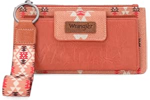 MONTANA WEST Wrangler Wallet Purse for Women Aztec Clutch Wristlet Wallet with Boho Credit Card Holder, Artist-flush Orange, One Size