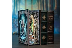 Figured'Art Book Nook Kit - La Porte du Pays des Merveilles - Maquette à Construire avec Lumières LED - Diorama 3D DIY Serre-Livre pour Bibliothèque et Décoration Maison Miniature - Marque Française