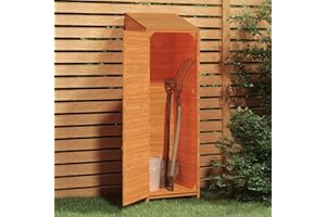 Homgoday Caseta de Jardín de Madera Armario Cobertizo de Exterior para Herramientas Cobertizo de jardín Madera Maciza de Abeto marrón 55x52x174,5cm