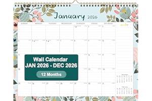 KOOLSTUFFS Calendar 2026, Wall Calendar 2026 UK with A4 Size from Jan 2026 to Dec 2026 (12 Months) for Home Office Planning and Organizing