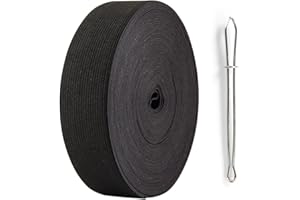 AHPYEUHK Elastique Couture 30mm Bandes Élastiques Couture Noir 6M élastique Large Elastique Perruque,Ruban Elastique,Bande Elastique Couture Large Ceinture Bande pour Couture