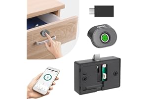 MYPIN Serratura Elettronica per Armadietti, Serratura di Sicurezza per Cassetti e Armadietti con USB, Senza chiave, con riconoscimento delle impronte digitali, Per Cassettiera, Armadietto, Casa e Ufficio