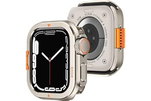 Amizee Metallfodral kompatibelt med Apple Watch Series 9/8/7 45 mm med bakskydd, robust stötfångarskydd mot repor för iWatch