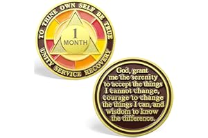TEIKITIZI 1 Month Sobriety Chips, 30 Days Tri-Plate AA Chips - One Month Sobriety Coins Recovery Chips Sober Coins for Alcoholics Anonymous Recovery Sobriety Gifts for Men/Women
