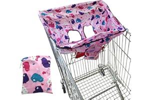 RoxNvm Protege Caddie pour Bebe,Rafraîchissant Et Respirant Chaise Haute Pour Tout-Petits Et Housses de Coussins Panier Protection Hygiénique pour Chariot de Courses Et Chaise Haute pour Bébés (Rose)