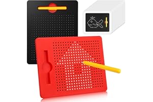 Mexgcom 2 Stück Magnetische Zeichentafel, Magnetspiel für Kinder, Magische Magnetische Zeichenbretter Mit Stift und Karte, zaubermaltafel für Kinder Familienbildung und Schulbildung (Rot + Schwarz)