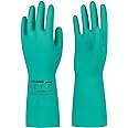 LANON 3 Pairs Nitrile Chemical Resistant Gloves, Reusable Heavy-Duty Work Gloves, Acid, Alkali and Oil Protection, EN 374, Non-Slip, XX-Large