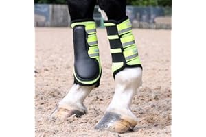 Masta Air-Flux 3D Air-Mesh Brushing Boots - Breathable & Lightweight Protection for Joints & Tendons, Set of 2 COB Yellow