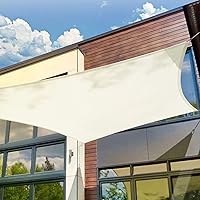 Patio Shack Sonnensegel 2x2 Meter Rechteckig Wasserdicht, UV Schutz Polyester Wasserabweisend Sonnenschutz für Garten…