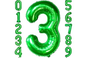 IEFOAH 40in Green Balloon Number 3, Helium Foil Mylar Number Balloon for Birthday Party Wedding Anniversary Decoration (Green, Number 3)